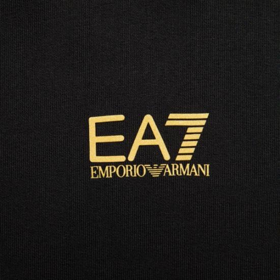 Emporio Armani EA7 FW24 Logo Print Solid Color Hoodie Men Hoodies Black 8NPM32-PJVRZ-0208