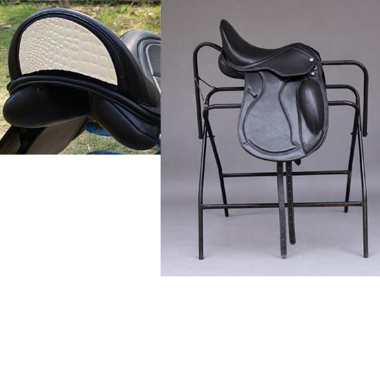 

Leather Dressage Double Flap Saddle with Changeable Gullets – Elegant Cantle Design 18 Inch чорний