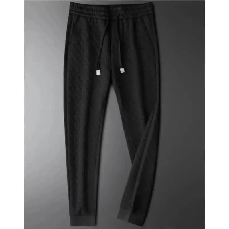 Frühling Herbst Herren Zweiteiler Leinenstoff Lässiges Sweatshirt und Jogginghose Set Herren Sportanzug Modischer Trainingsanzug