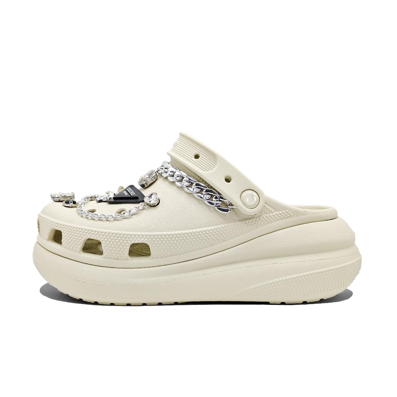 

Crocs Crush Clog EVA Jinling Chaochuang Small Fragrance Sweet Fresh Fashion and Versatile Hole Shoes Women s Bone White 39-40