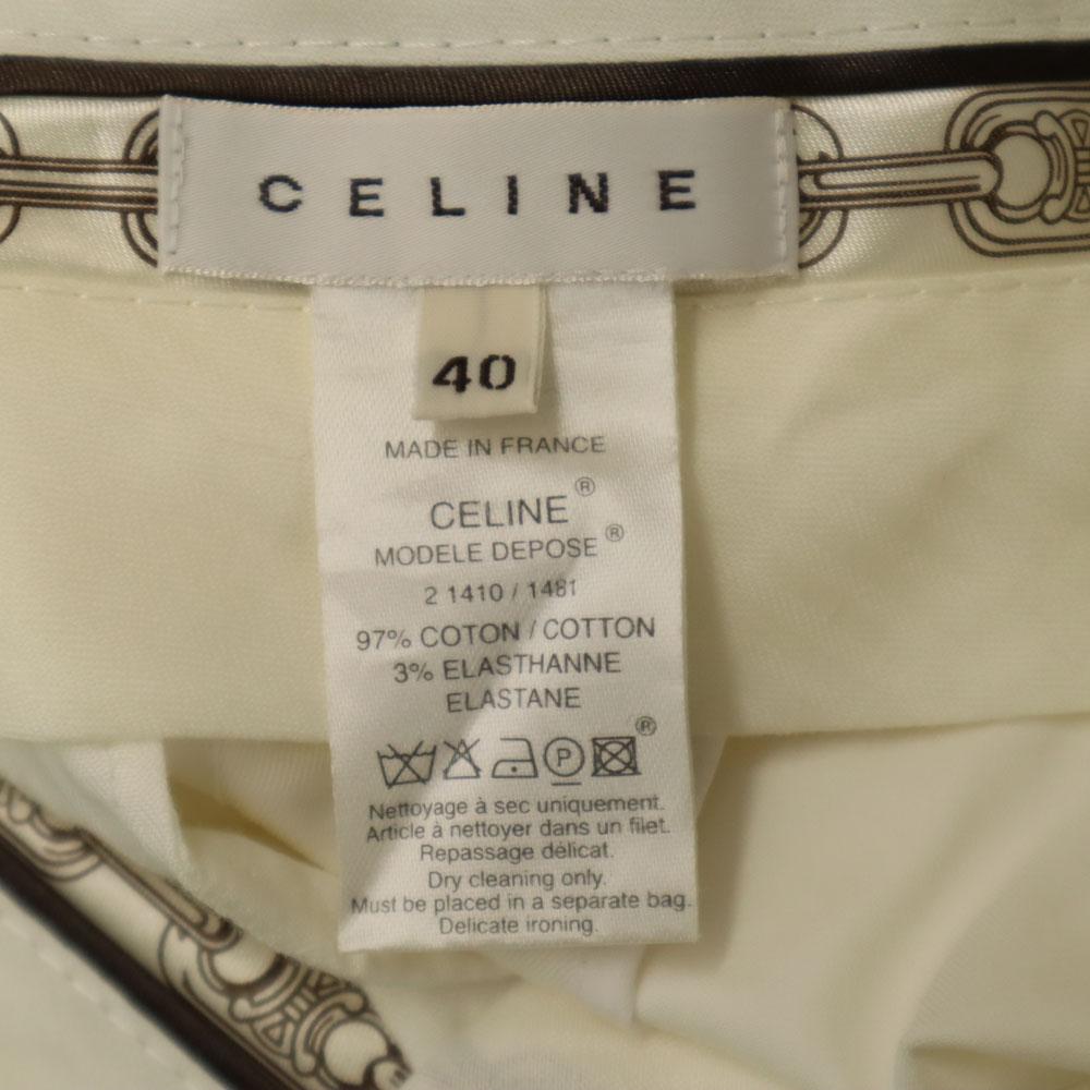 Celine Сделано во Франции Хлопковые брюки 40 белый Женские Б/У