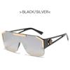 Fashion Luxury Brand Oversized Square Sunglasses Men Women Vintage Metal Big Frame Semi-Rimless One Lens Sun Glasses UV400