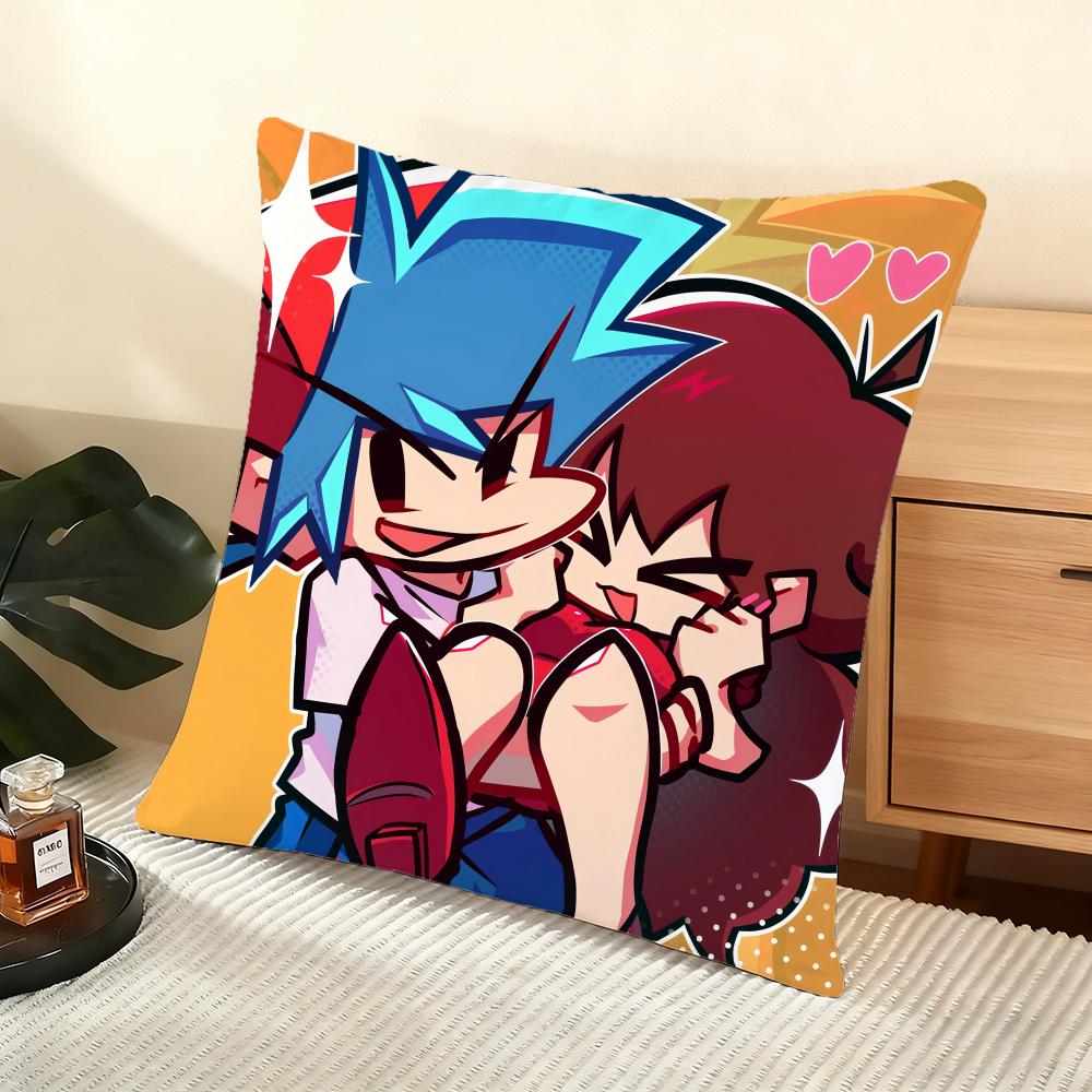 Friday Night F-Funkin Cushion Cover Soft Short Plush Pillow Cover Smooth Cozy Texture Aesthetic Cushion Case Home Decor