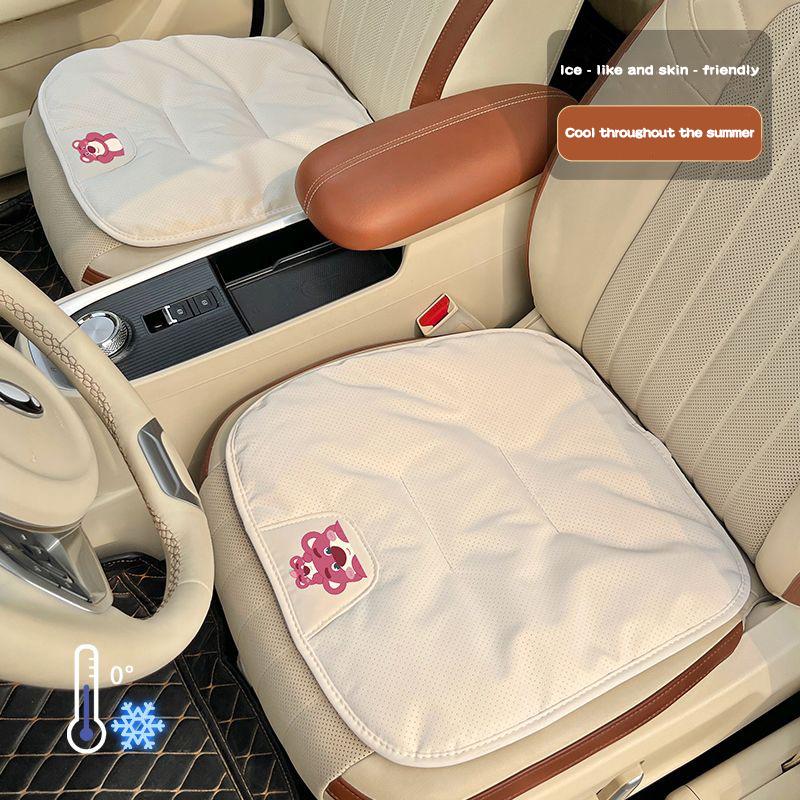 Summer Strawberry Bear Cute Cool Cartoon Car Seat Cushion Universal Comfortable Breathable Seat Cover for Vehicle