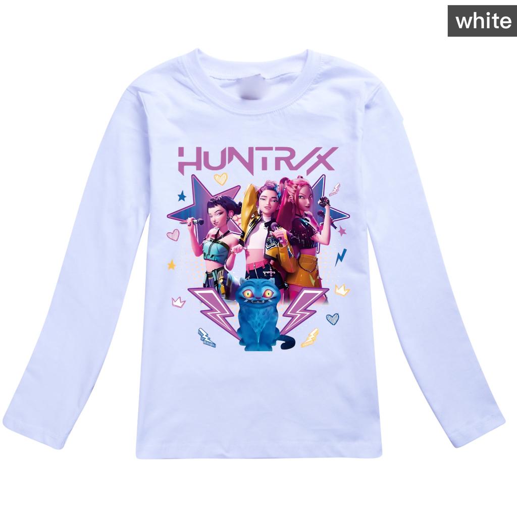 Kpop Witch Hunting Boys Girls Comfortable Soft Cute Style Printed Cotton Long Sleeve Daily T-shirt