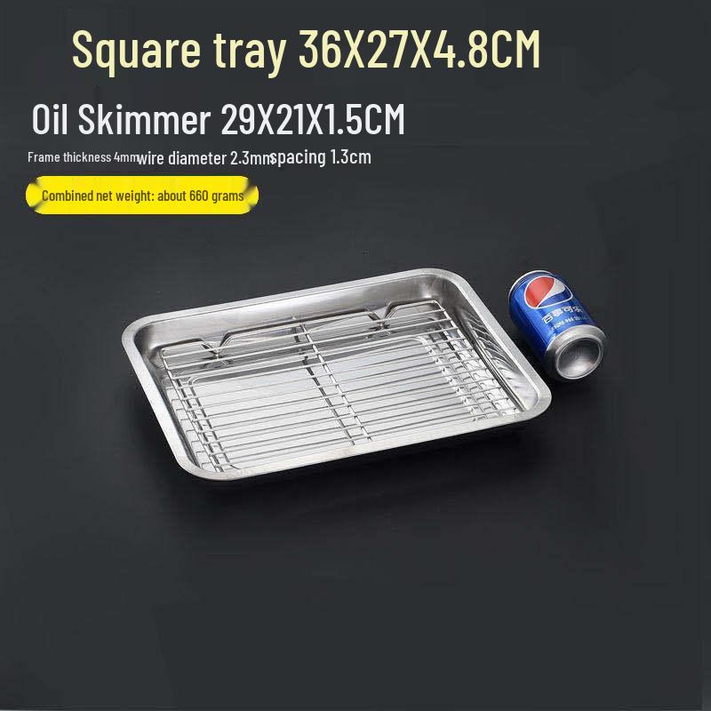 Stainless Steel Oil Filter Pan with Non-Magnetic Tray and Rectangular Draining Screen