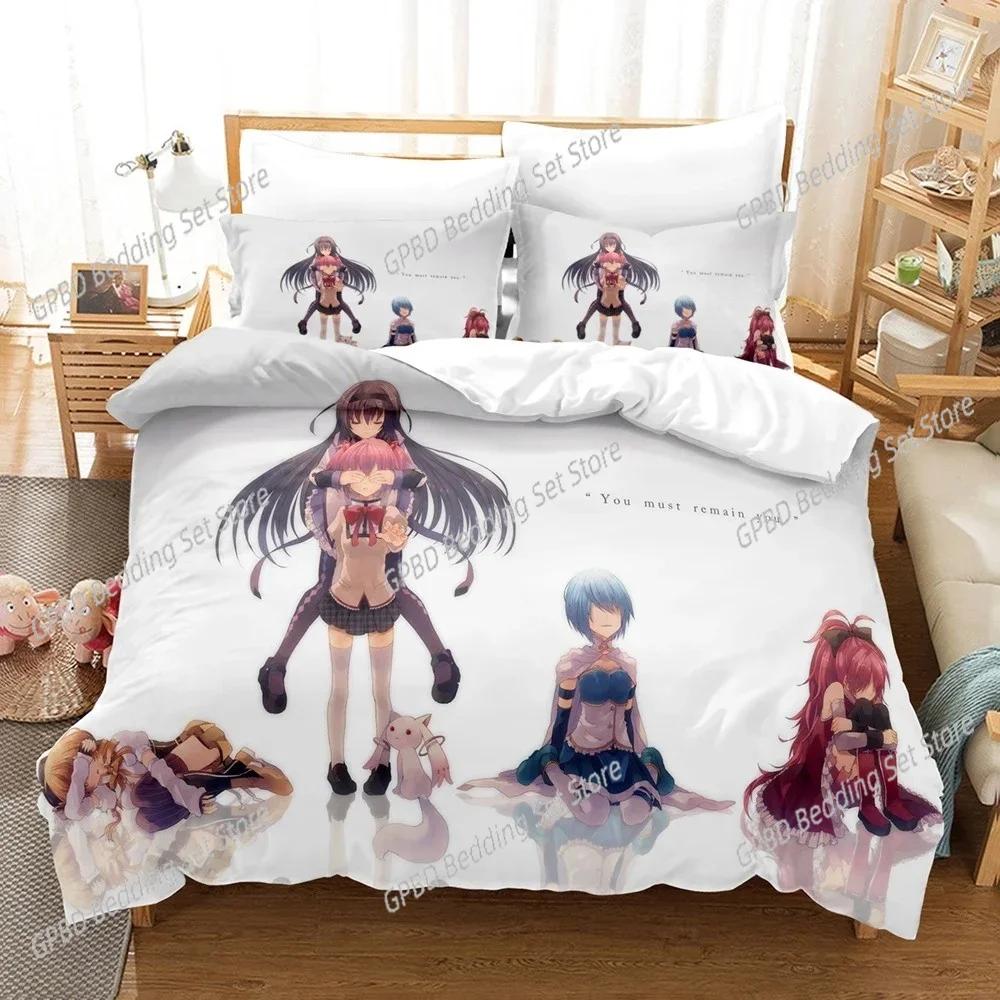 Fashion 3D Puella Magi Madoka Magica Bedding Sets Duvet Cover Set With Pillowcase Twin Full Queen King Bedclothes Bed Linen