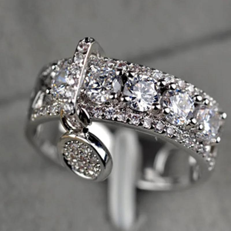 

Europe and America 2024 New Disc Ring Women Fashion Creative Zircon Handmade Wedding Party 12