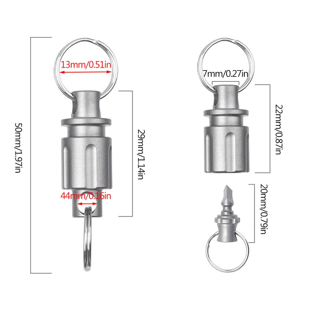 Titanium Alloy Quick Release Open Keychain Universal Rotary Buckle Convenient Detachable Keyring Quick Hangs Buckle