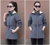 Women's Mid-length Hooded Windproof Fleece-Lined Jacket - Autumn/Winter 2025 Style