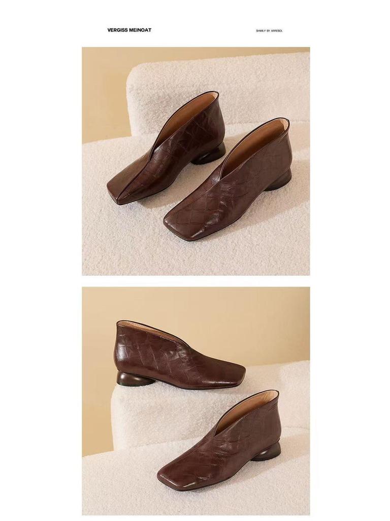 2025 High-End Soft Leather Irregular High Heels