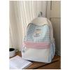 Japanese new high-value, fresh, sweet and sweet plaid backpack, lightweight and large-capacity backpack for junior high school students