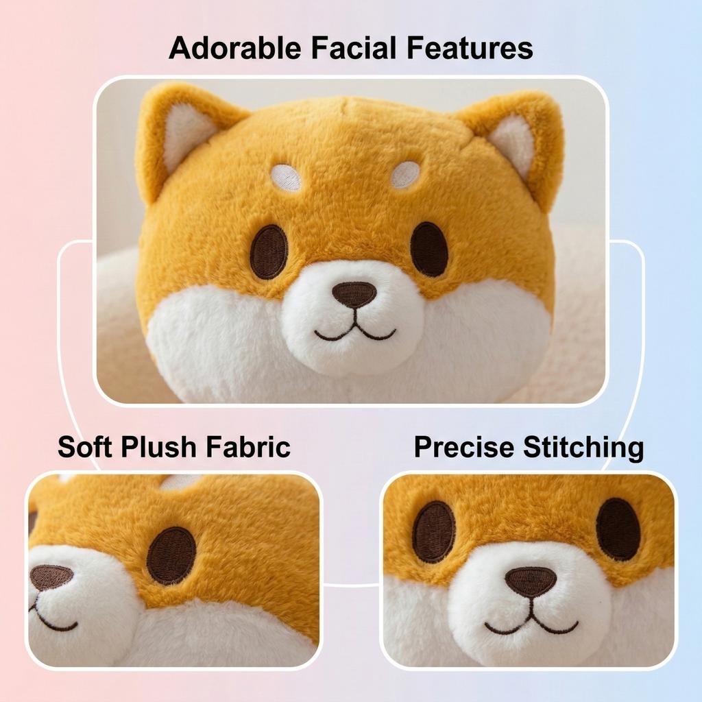 Soft Plush Dog Shaped Body Pillow Long Stuffed Animal Cushion for Home Use Comfortable Support and Decorative Plush Toy for Relaxation
