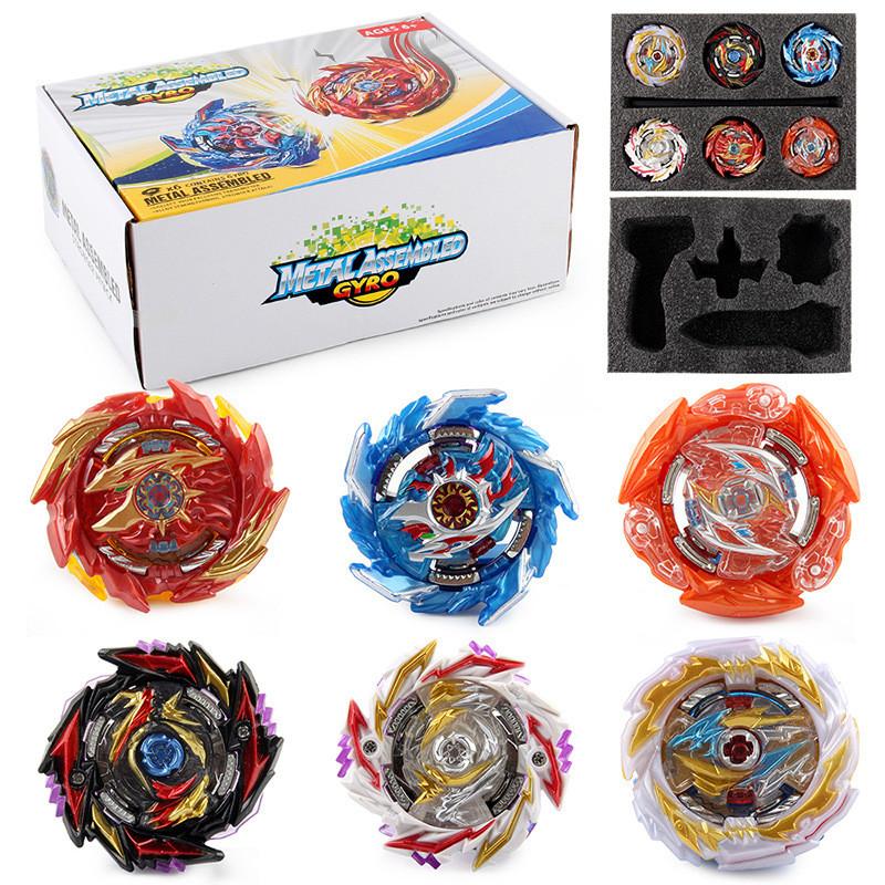 Exciting Xd168-37a Spinning Top Toy Set With Six Colorful Tops And Launchers For Endless Fun