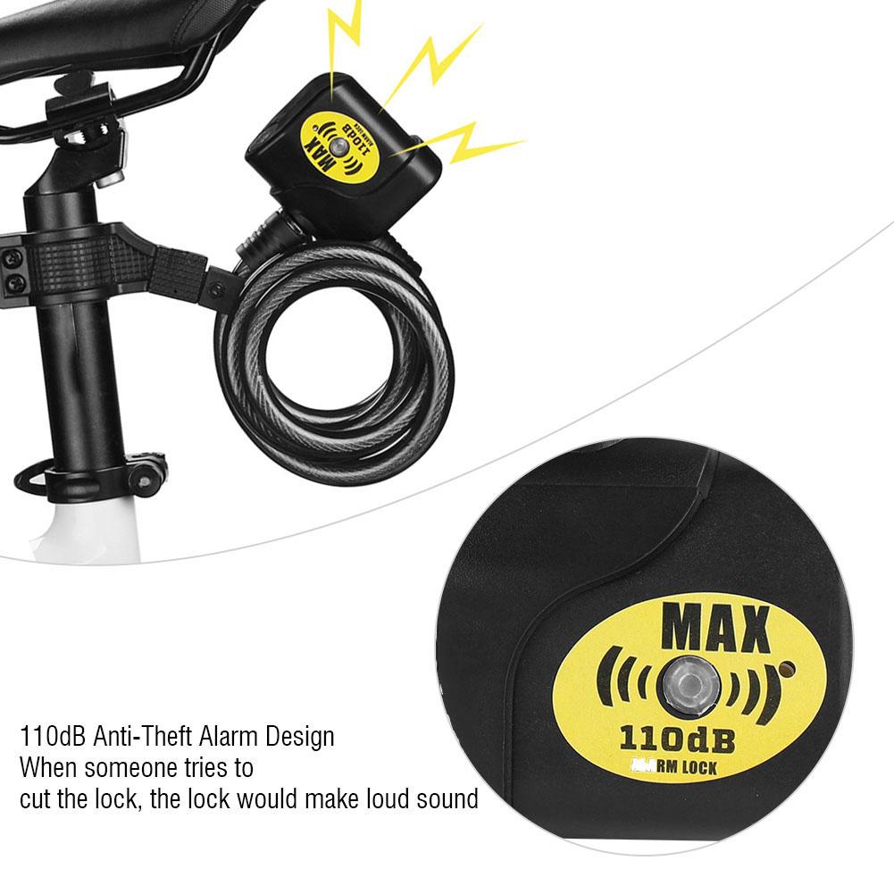 Elektronisches 110dB Alarm-Kettenschloss Diebstahlschutz für Fahrrad Motorrad