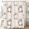 Adorable Sheep Print Shower Curtain for Bathroom Decor Pink Gray Color Waterproof Fabric with Hooks Included Perfect Gift Idea