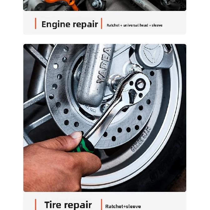 Industrial Grade 53-Piece Auto Repair Tool Set - 24/72 Tooth Socket Wrench Quick Repair Kit