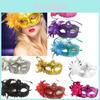 Elegante Spitzen-Maskerade-Maske mit Strass-Blumenakzenten für Damen-Halloween-Kostüm-Requisiten