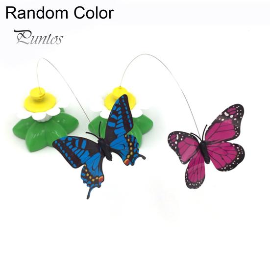 Colorful Butterfly Flying Rotatable Cat Battery Powered Interactive Pet Toy