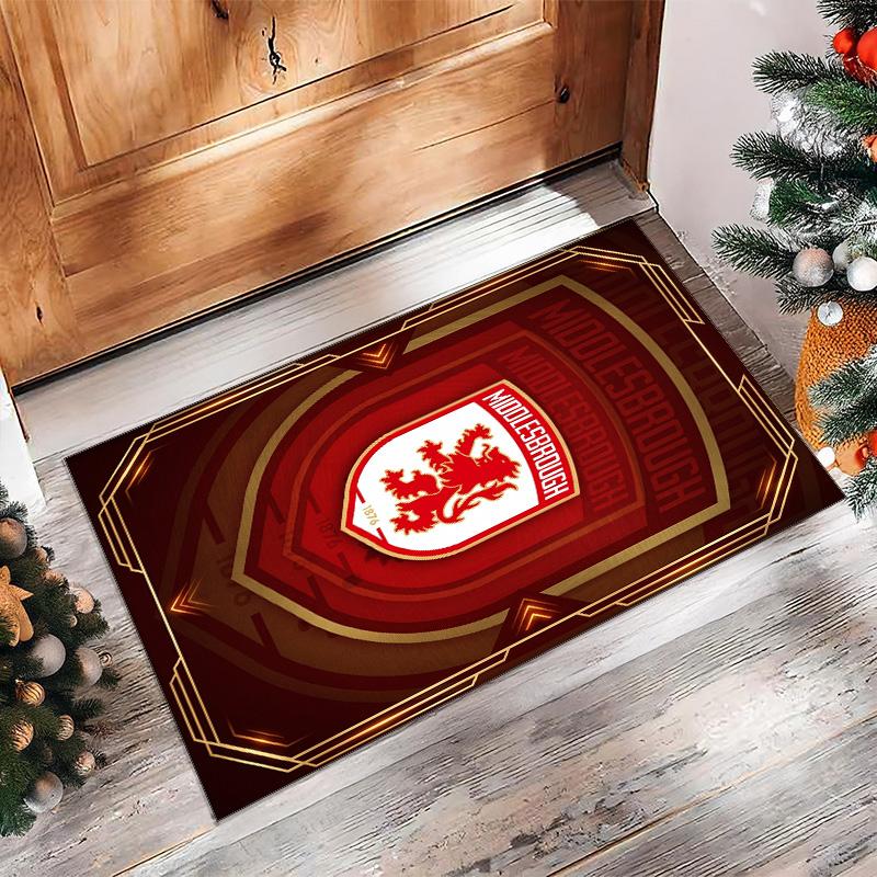 Tappeto Morbido per Pavimento Antiscivolo Decorazione Sportiva Middlesbrough FC Calcio Calcio Pattern per Camera da Letto