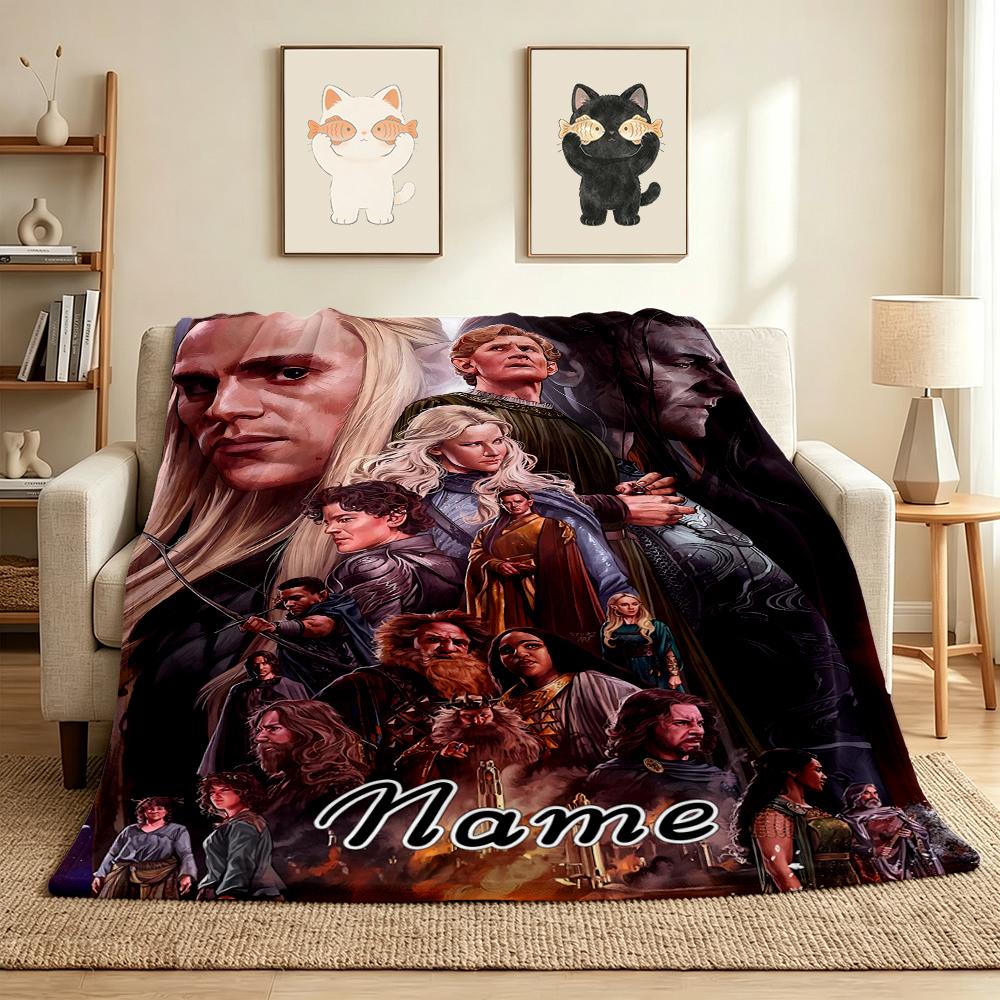 Custom Name Moonlit Forest Flannel Blanket Throw Blanket Soft Warm Sofa Bed home Decor Unique Gift