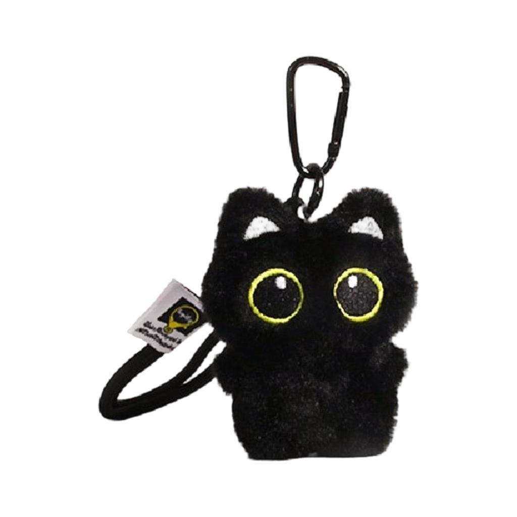 Stylish Adorable Black Cats Bag Charm Plush Doll Portable Accessory for Handbag Decoration and Special Occasions