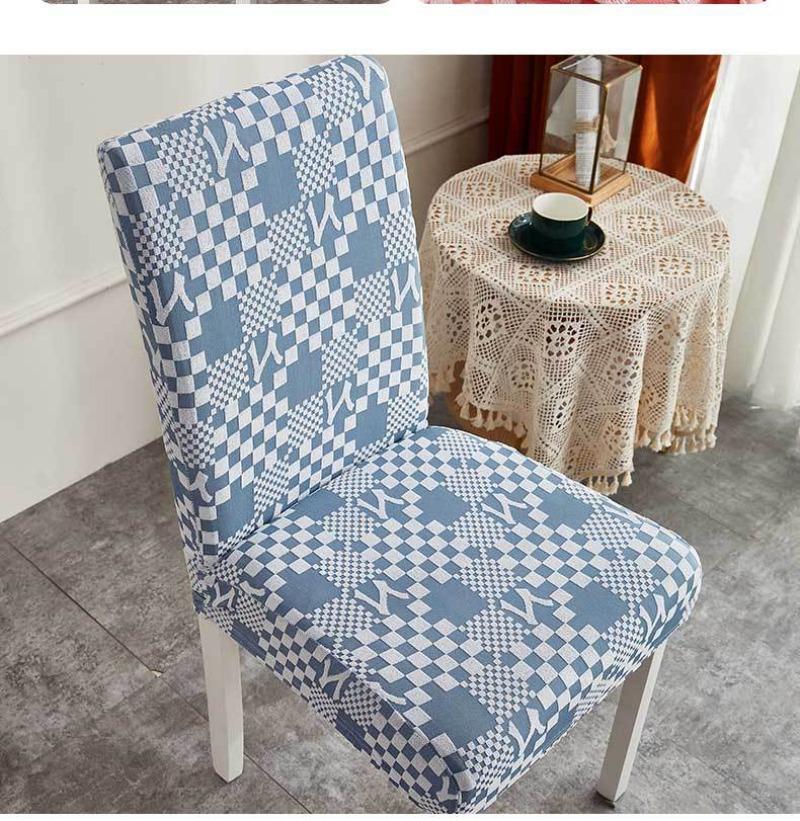 Thickened Elastic Chair Cover Plaid Pattern Breathable Non-Slip Decorative Seat Cover Universal Living Dining Room Chair Cover