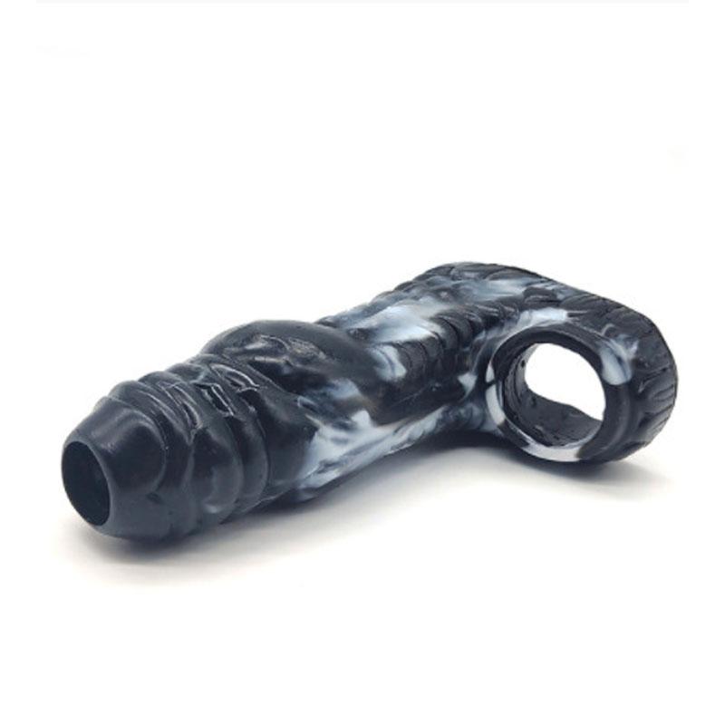 Bărbați purtând mânecă de vibrator din silicon Dildo pentru bărbați mânecă Wolverine mânecă pentru penis mai lungă mărită Jucării sexuale pentru adulți