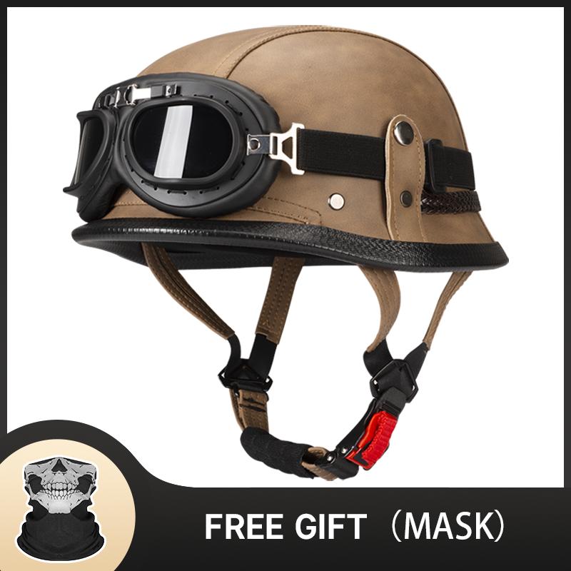 Classic German Vintage Motorcycle Helmet Moto Helmets Retro Casco Moto Helmet Half Face Men Women Casco Moto DOT ECE Approved