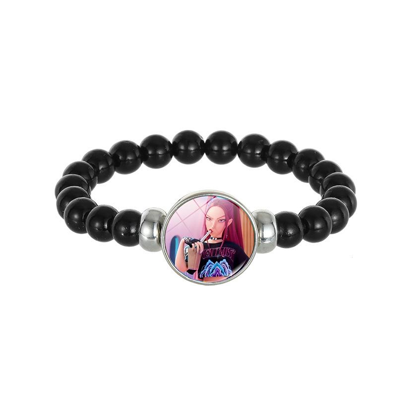 Demon Hunters Saja Boy Beaded Bracelet, Lumi Zoe Mira Black Bead Jewelry