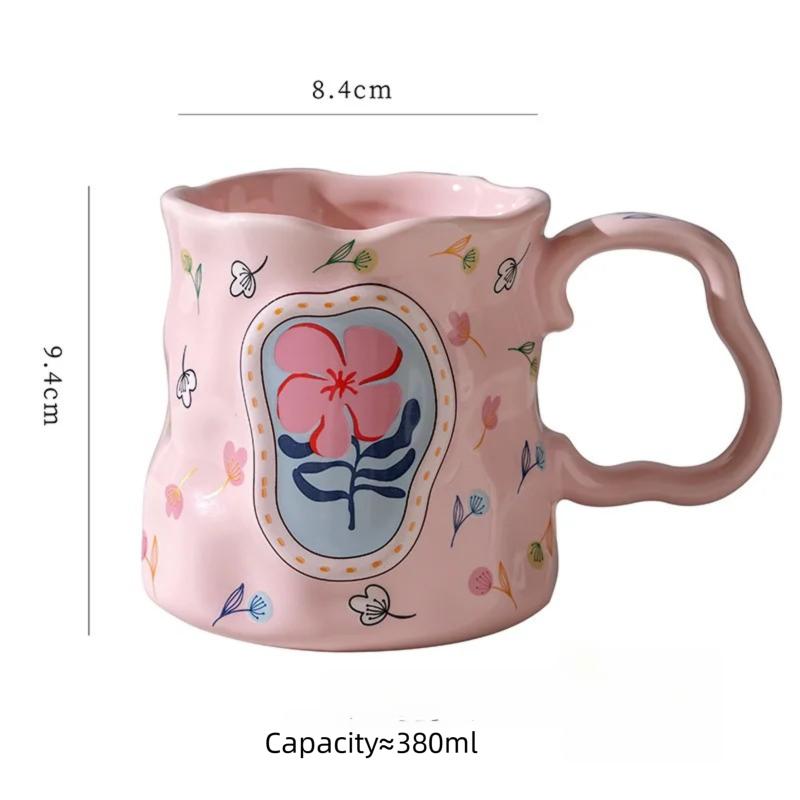 Ceramic Mug Flower Handmade Shaped Dreamy Premium Design High Value Coffee Cup For Breakfast Water Cup Unique Souvenir Gift