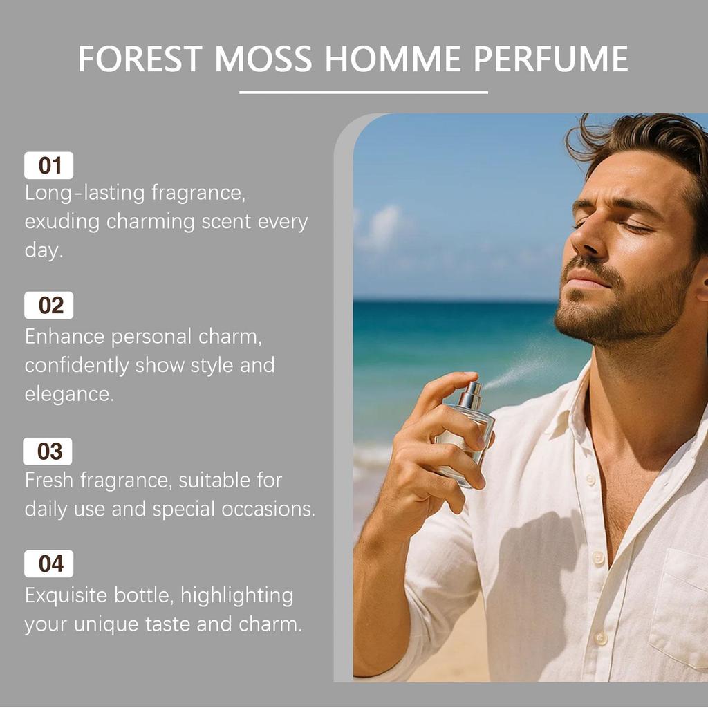 Roxelis men's fragrance care liquid, fresh forest wood cologne, elegant and gentle, for daily portable body care 50ml