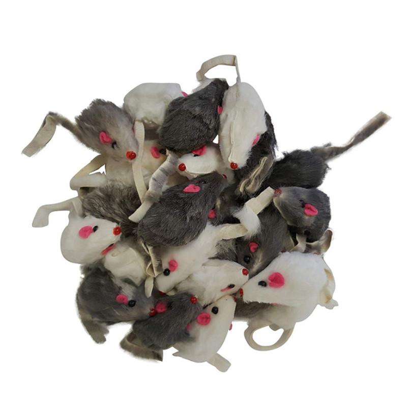 100PC/Lot Rabbit Fur Pet Cat Mouse Toys Pet Kitten Playing Toys Cat Mice Toys Pet Supplies