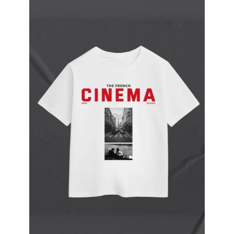 Chic versatile trendy summer European and American style INS design design European and American pure cotton short-sleeve T-shirt for women S белый