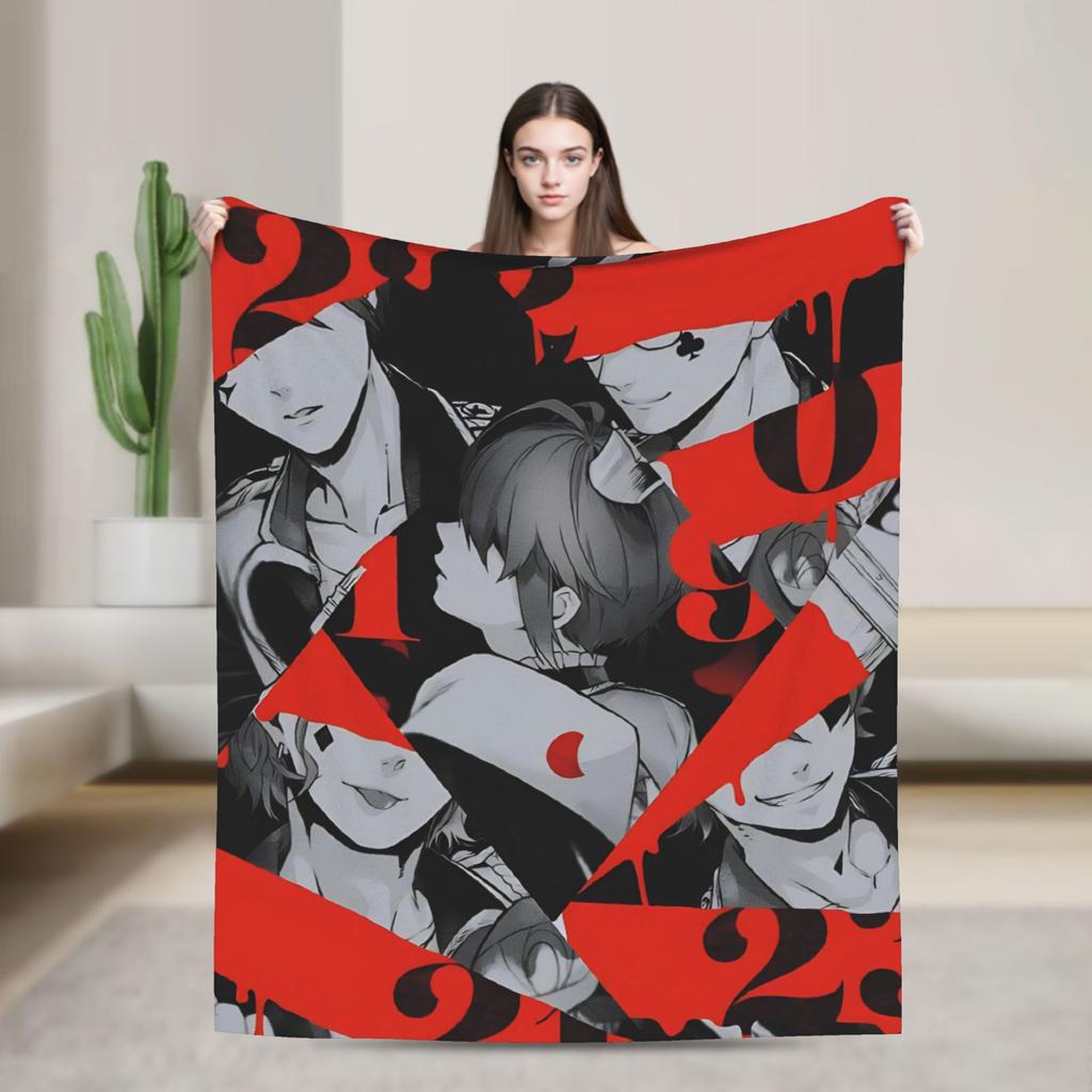 Twisted Wonderland Yuu Grim Koc TWST Gra rytmiczna Wełniany Nowość Oddychające Kocy do rzucania na pościel Salon Zima Samochód