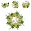 Artificial Door Spring Crown with Hello Sign Collection Creative Decoration for The Home Window