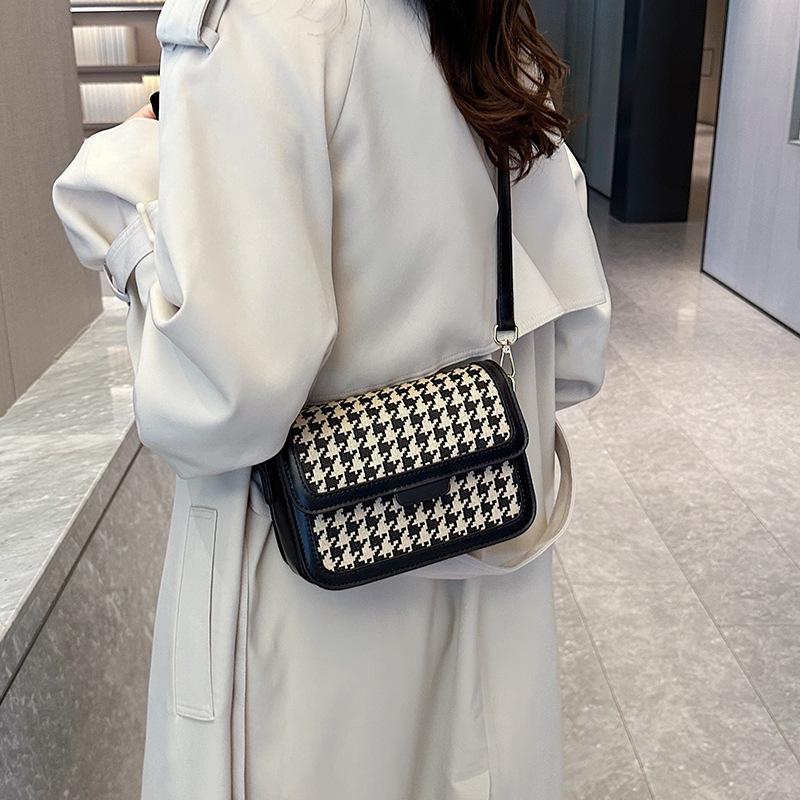 Summer Fashion Small Bag Women 2025 New Trendy Portable Small Square Bag Popular Thousand Bird Grid Shoulder Messenger Bag