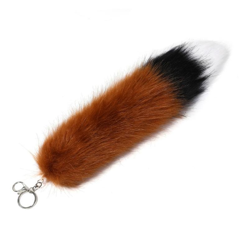 New Fashion Wolf Tail Fur Keychains Unisex Pendant Car Keyring Holder Key Chains Charm Bag Accessories Gifts