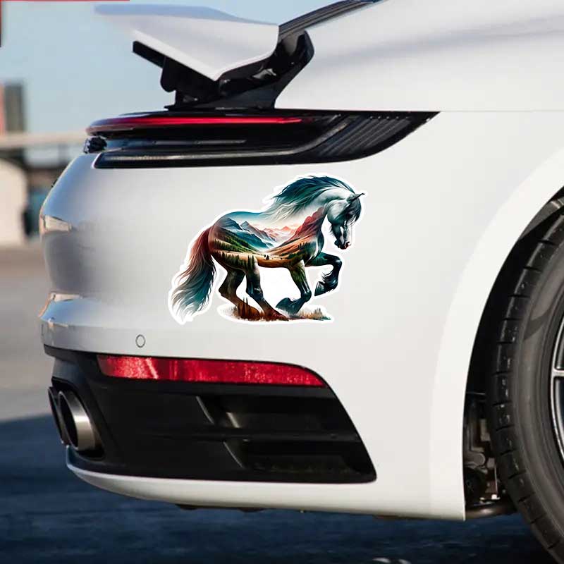Majestic Horse Car Sticker Vinyl Decal Waterproof Rear Window Motorcycle Camper Bumper Truck Laptop Decoration TM340
