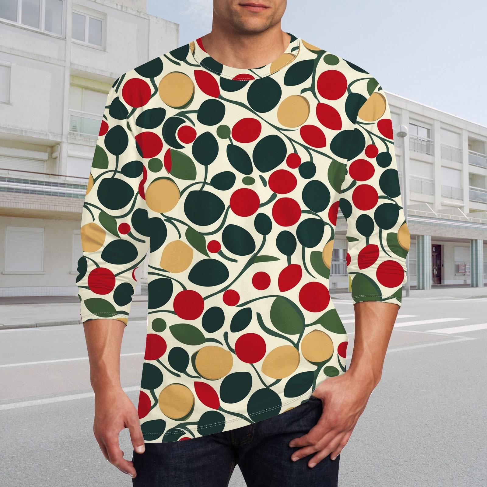 

Муж. Футболка Круглый вырез Одежда Одежда На открытом воздухе Длинный рукав С принтом Модельер Винтаж M