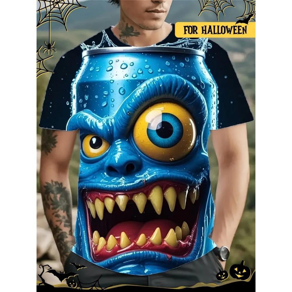 Happy Halloween Short Sleeve T-shirt Clothing 2025 New Funny Print Men's T-shirts For Men Breathable Quick-dry Crew Neck T Shirt