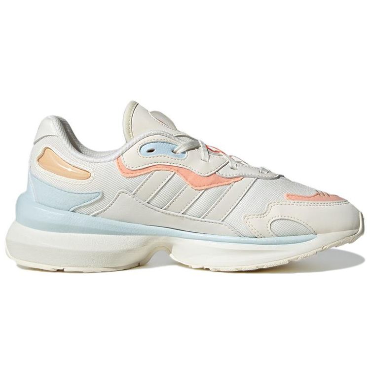 Adidas Originals Zentic Fabric Retro Fashion Durable Low-Top Lifestyle Sneakers Women Sneakers White Blue Pink GW4428