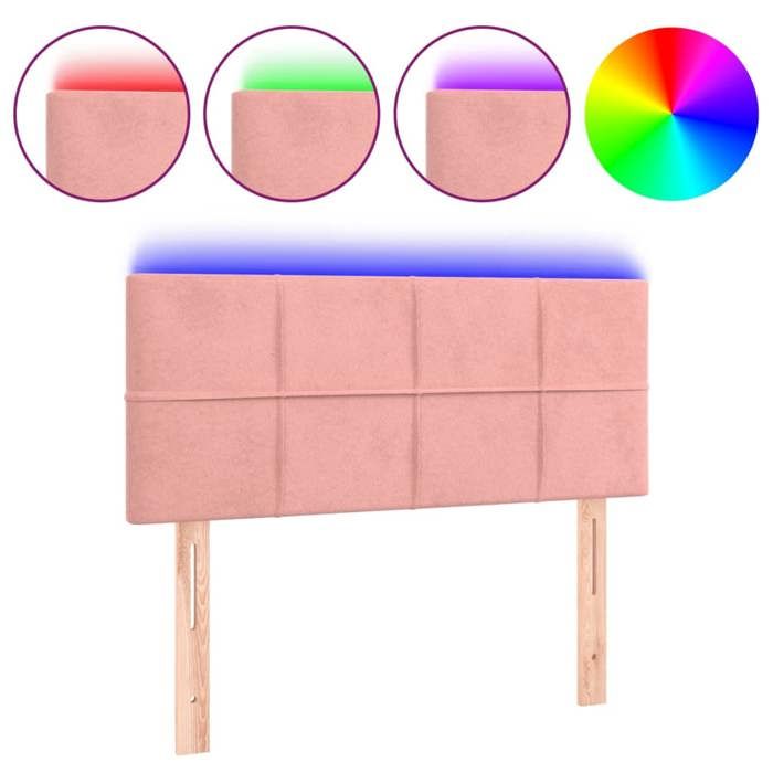 VidaXL LED Headboard Bedroom Furniture Single Bed Accessory Headboard Bed Frame Interior Pink 80x5x78/88 3121647