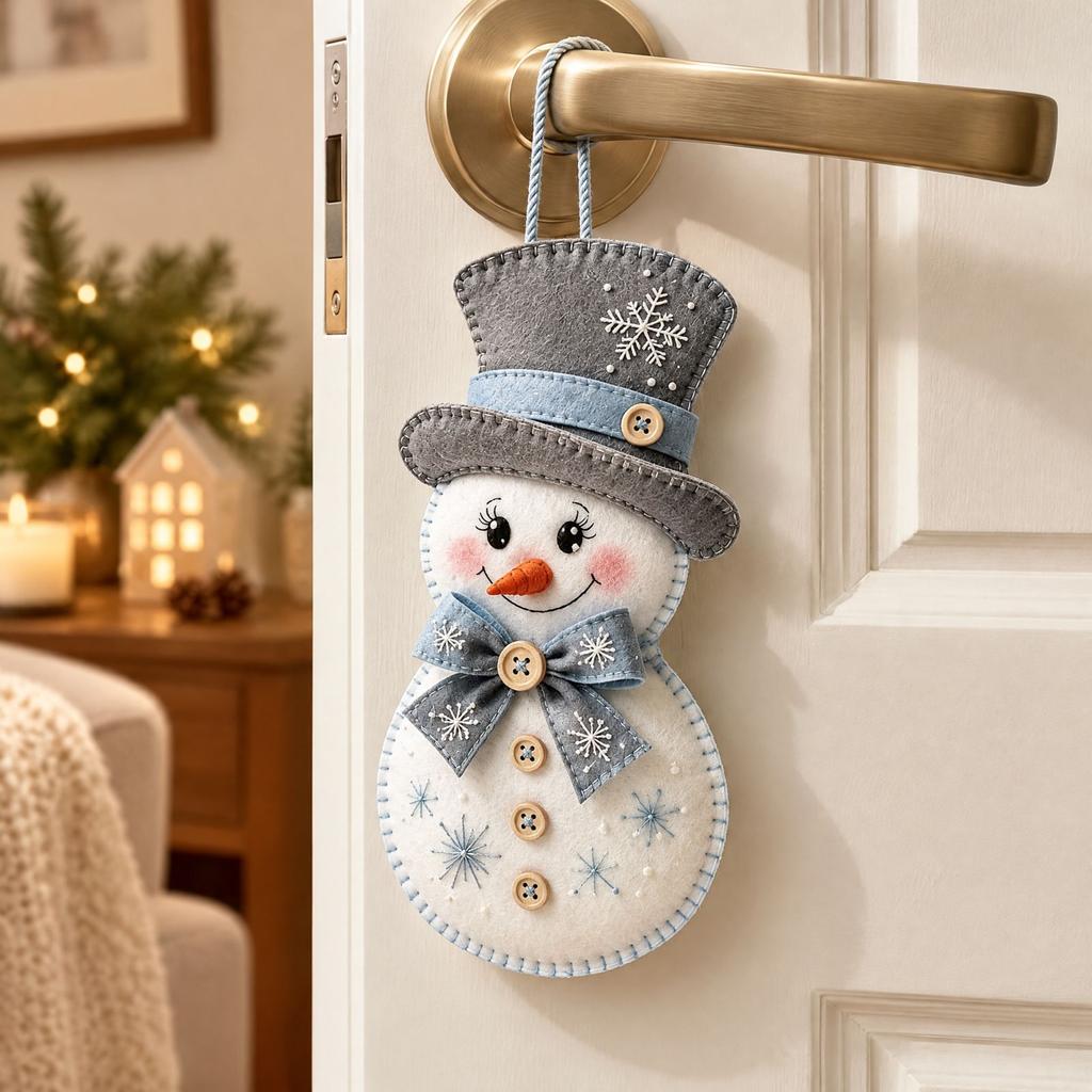 2D Snowman and Santa Hanging Ornament for Christmas Door and Home Decor