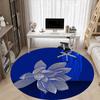 1pc Floral Design Office Round Area Rug,  Mat Suitable For Office, Under Office Chairs Bedroom Living Room Home Decor, Room Deco