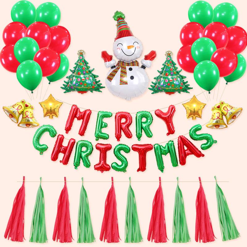 Christmas & New Year Cartoon Foil Balloon Decoration Set