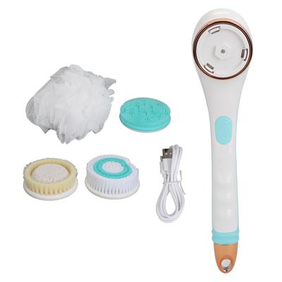 Electric Body Brush Rechargeable Long Handle Bath Scrub Multifunctional Massaging Shower Scrubber