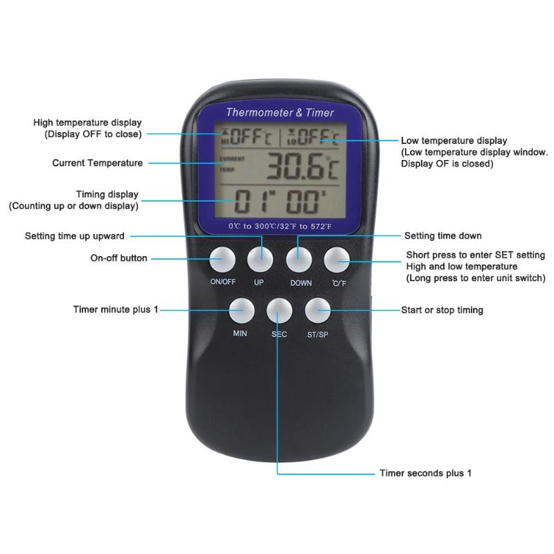 Digital Electric Food Thermometer For Oven Barbecue Grill Cooking Kitchen Accessory