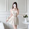 Girls 'time Swimming Clothes Women's Seaside Vacation Hot Models High-end One-piece Conservative Covering Meat