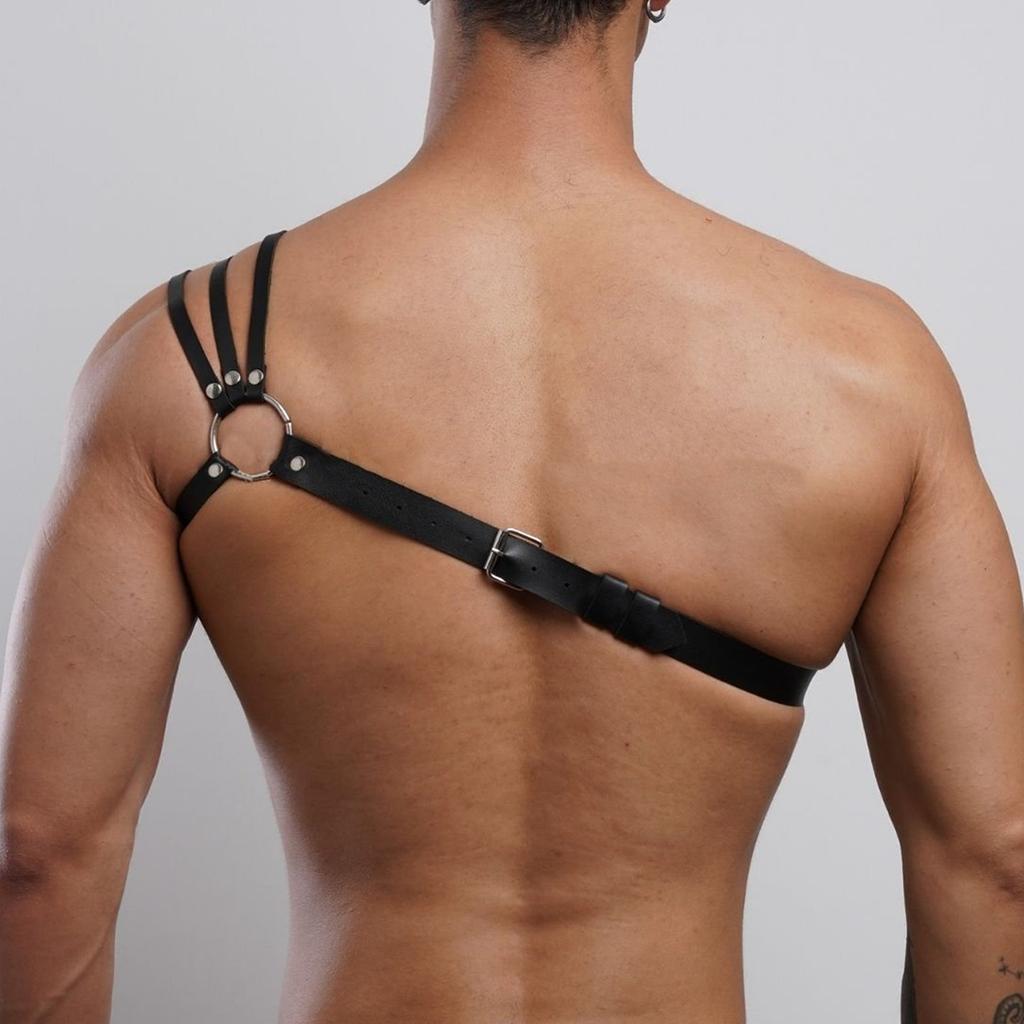 Men's Sexy PU Leather Chest Harness Gay BDSM Bondage Cage Lingerie Punk Rave Erotic Accessory Fetish Clothing
